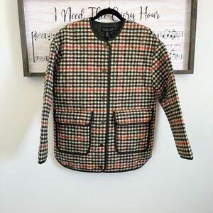 Rachel Zoe Checkered Utility Jacket - Black, Red, Tan